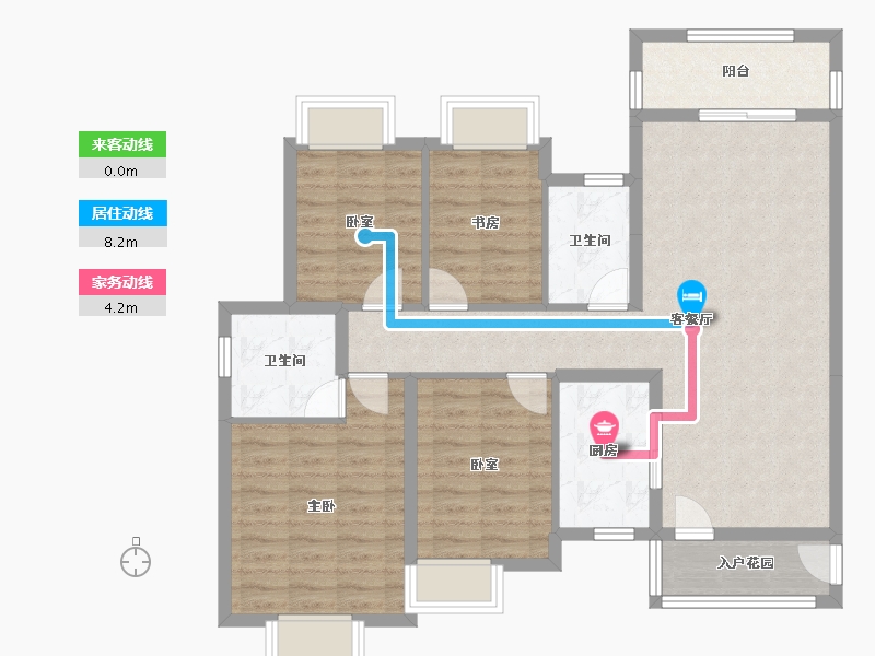 湖南省-长沙市-长沙雅居乐新地住宅-99.30-户型库-动静线