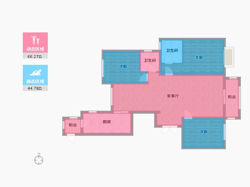 陕西省-咸阳市-渭滨-125.00-户型库-动静分区