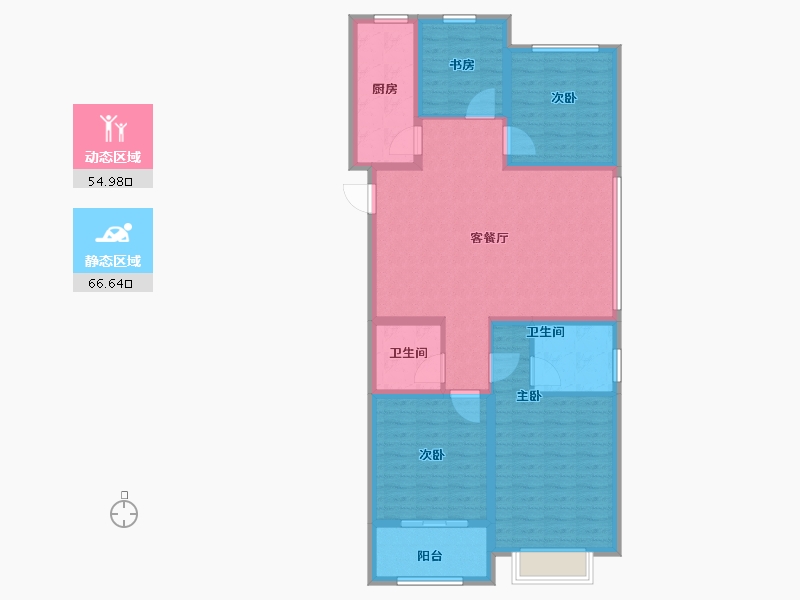 山东省-菏泽市-名门世都-109.10-户型库-动静分区