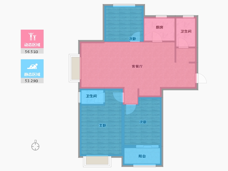 山东省-菏泽市-名门世都-99.55-户型库-动静分区