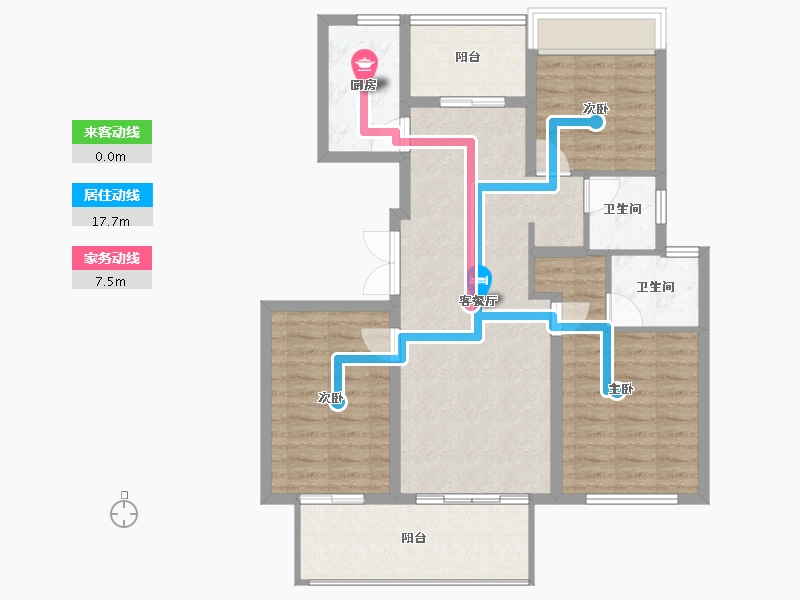 安徽省-阜阳市-同昇西溪玫瑰-91.65-户型库-动静线