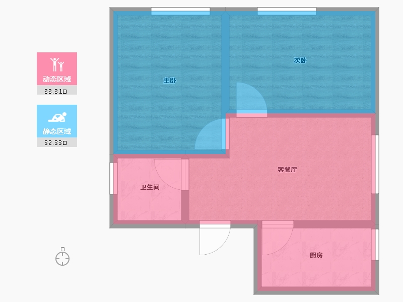 甘肃省-平凉市-凯盛幸福里-58.41-户型库-动静分区