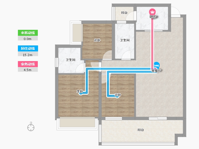 湖南省-衡阳市-胜邦御景东方-91.37-户型库-动静线