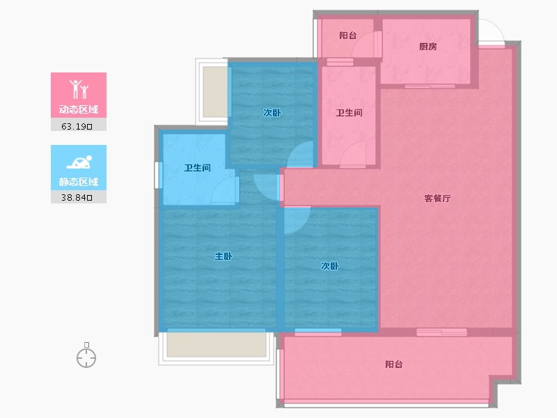 湖南省-衡阳市-胜邦御景东方-91.37-户型库-动静分区