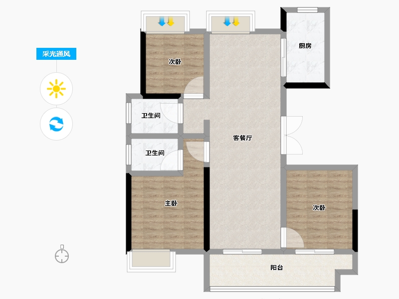 安徽省-宿州市-和顺·悦澜庭-96.01-户型库-采光通风