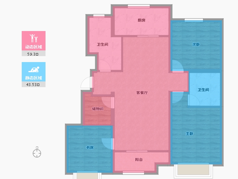 河北省-衡水市-滨湖玖號院-92.01-户型库-动静分区