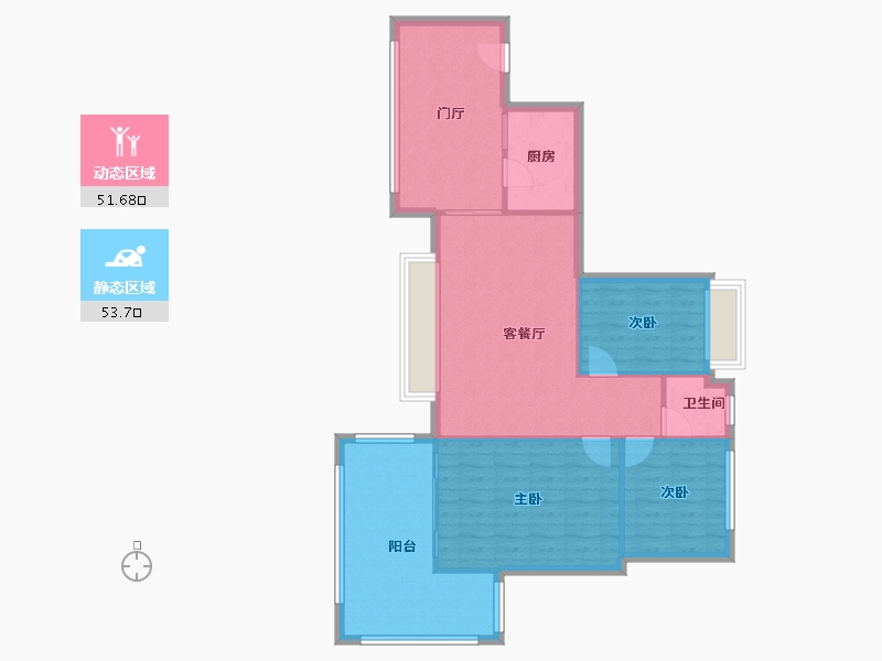 广东省-深圳市-深业东城上邸-60.65-户型库-动静分区