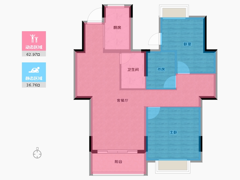 江西省-赣州市-联州恒大御景-90.24-户型库-动静分区