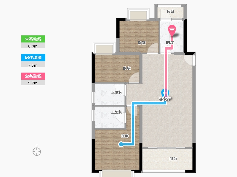 云南省-红河哈尼族彝族自治州-美景和府-96.46-户型库-动静线