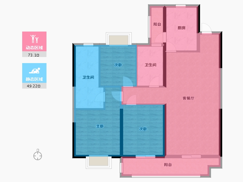 湖北省-鄂州市-中核城城市之光-110.00-户型库-动静分区