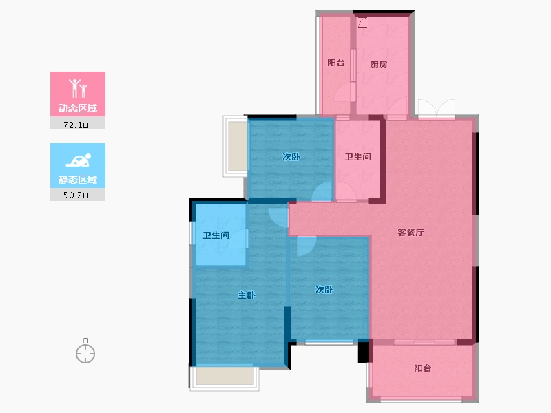 湖南省-郴州市-金色中央翰府-110.29-户型库-动静分区