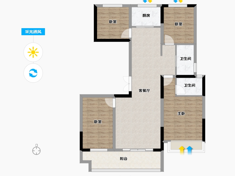 河南省-漯河市-攀恒泰和院-106.12-户型库-采光通风