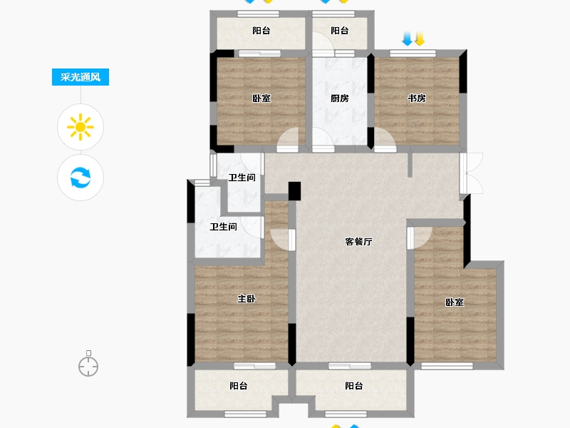 四川省-广元市-和成原著-113.57-户型库-采光通风