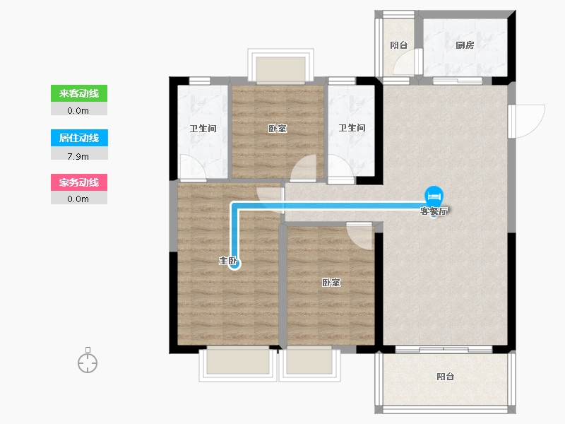 江西省-赣州市-云星·公园大第-87.89-户型库-动静线