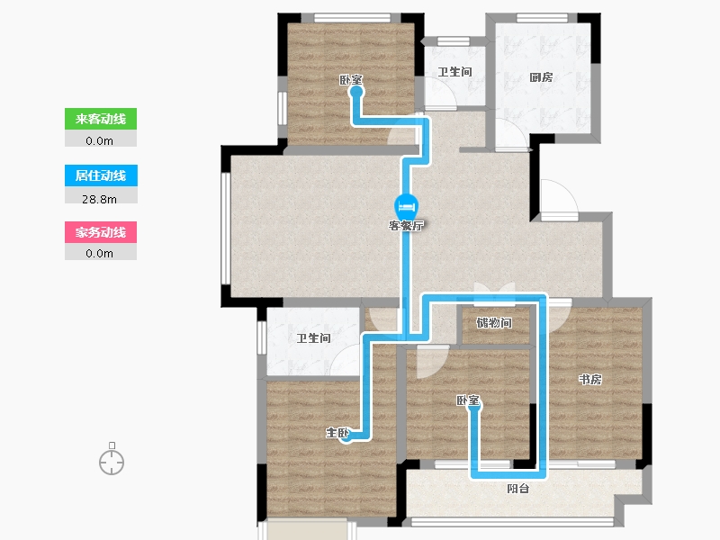 安徽省-阜阳市-阜南华安城-110.40-户型库-动静线