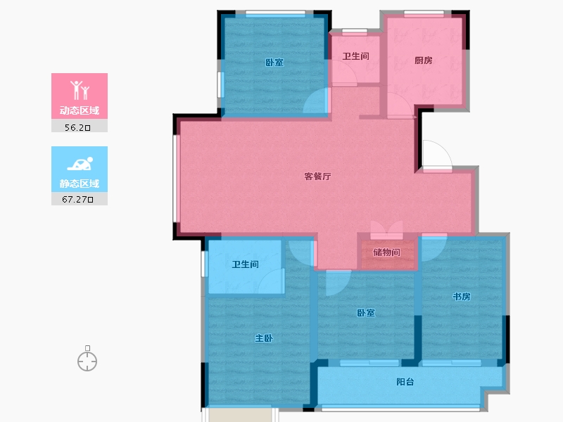 安徽省-阜阳市-阜南华安城-110.40-户型库-动静分区