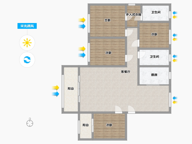 山东省-东营市-盛世瀚海-148.00-户型库-采光通风