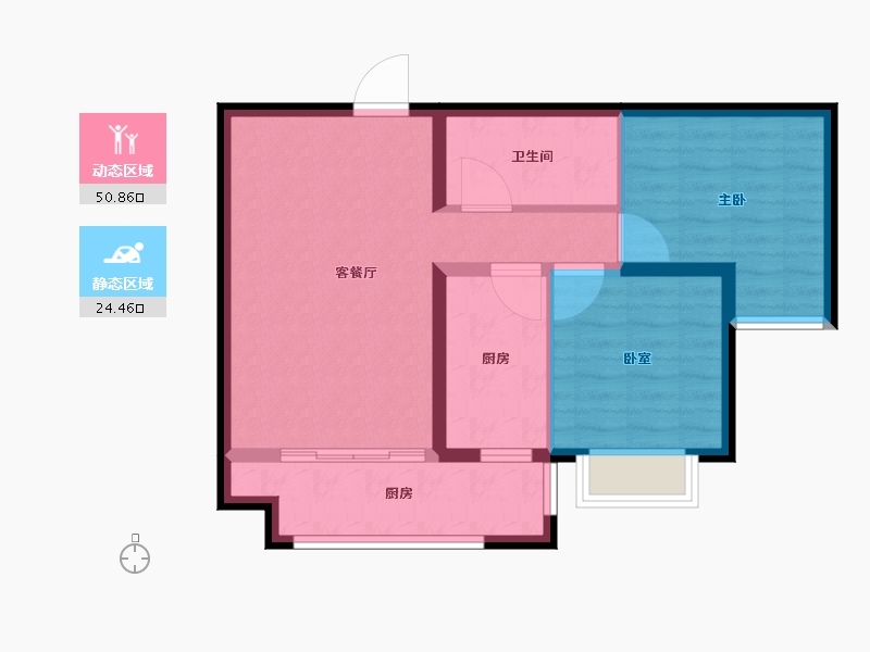 山东省-烟台市-万豪伊顿-67.21-户型库-动静分区