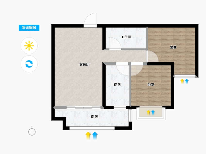 山东省-烟台市-万豪伊顿-67.21-户型库-采光通风