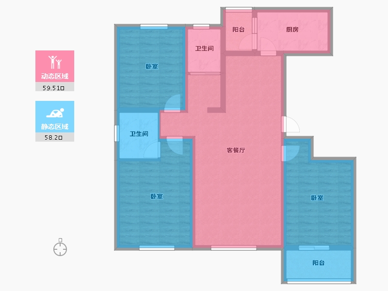 山东省-潍坊市-北斗山河城-104.73-户型库-动静分区