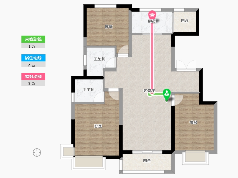 内蒙古自治区-鄂尔多斯市-泰发祥玖悦府-93.69-户型库-动静线