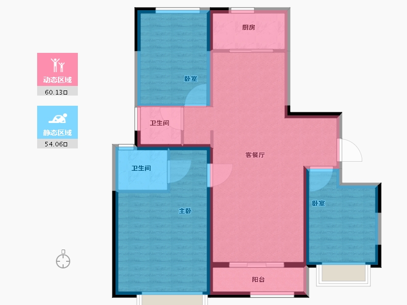 河北省-邯郸市-荣盛君兰苑-103.21-户型库-动静分区