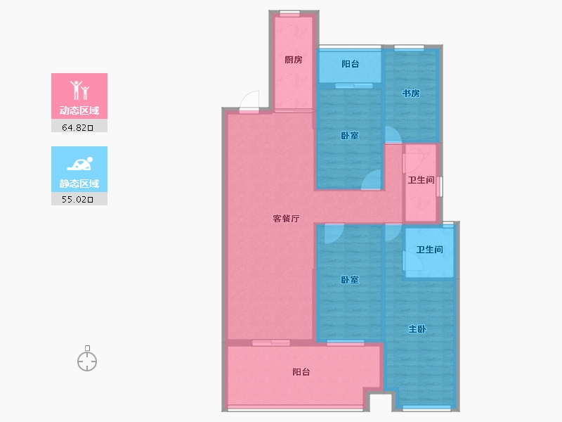 贵州省-黔西南布依族苗族自治州-景地·莱蒙悦府-107.69-户型库-动静分区