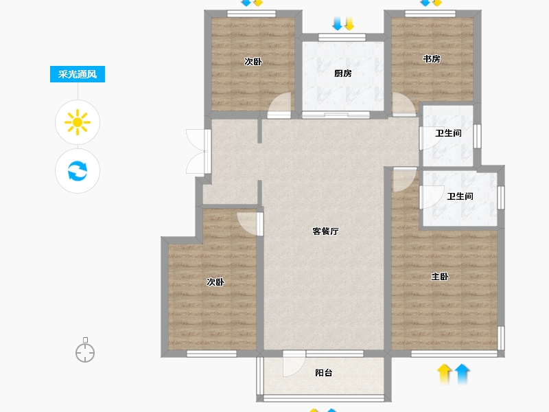 黑龙江省-哈尔滨市-华润置地萬象府-106.19-户型库-采光通风