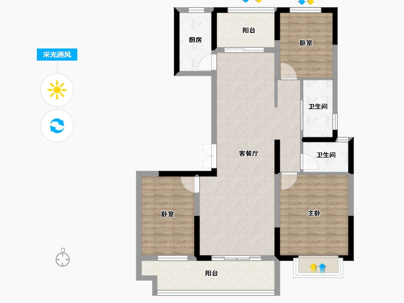 河南省-漯河市-攀恒泰和院-99.23-户型库-采光通风