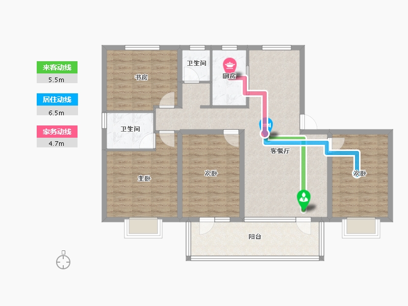 山东省-临沂市-天润·香墅湾1号-112.00-户型库-动静线