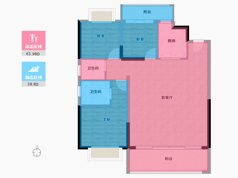 云南省-红河哈尼族彝族自治州-美景和府-93.64-户型库-动静分区