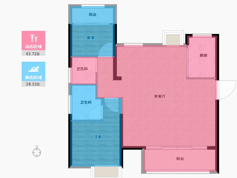 福建省-福州市-钱隆府-84.00-户型库-动静分区