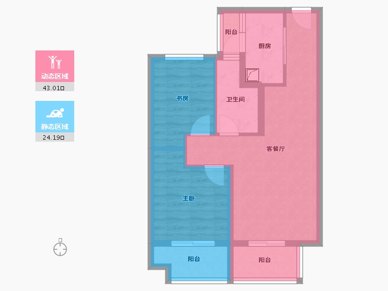 湖南省-岳阳市-江河颐璟城-58.77-户型库-动静分区