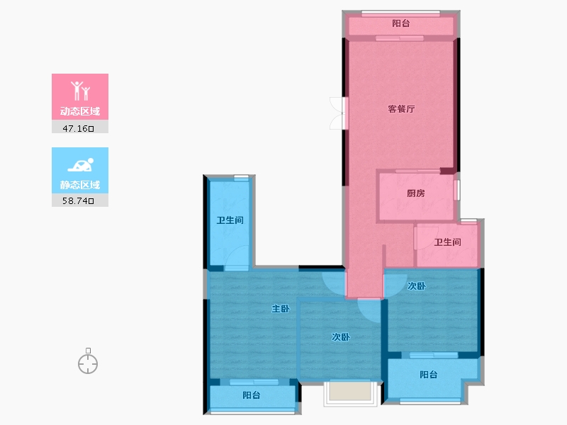 福建省-福州市-中铁城江督府-94.41-户型库-动静分区