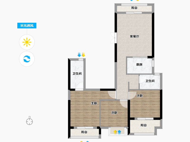 福建省-福州市-中铁城江督府-94.41-户型库-采光通风