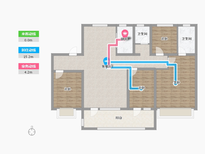 山东省-济宁市-九巨龙青年城3期·华锦苑-113.61-户型库-动静线