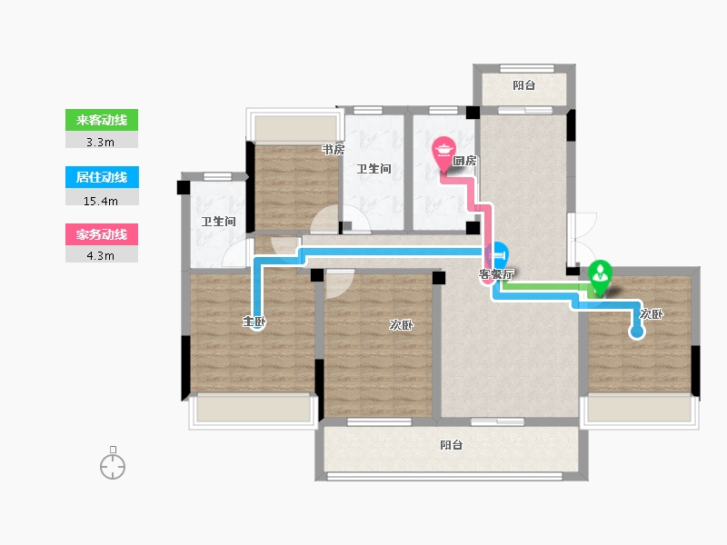 河南省-商丘市-绿锦·蘭园-108.80-户型库-动静线