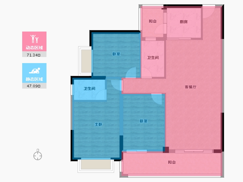 广西壮族自治区-贺州市-星都2期悦山府-107.52-户型库-动静分区