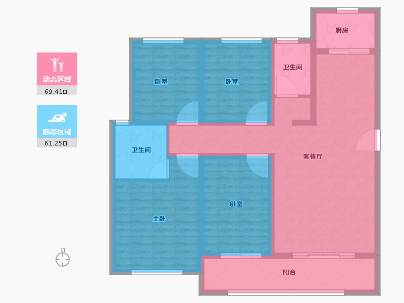 河南省-安阳市-阳光嘉苑一期-117.01-户型库-动静分区