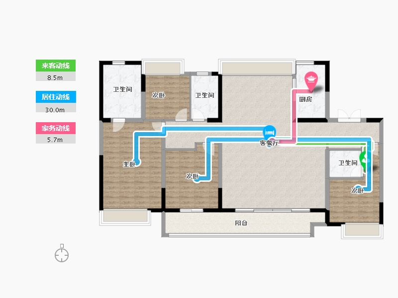 江苏省-宿迁市-钟吾·正荣府-156.00-户型库-动静线