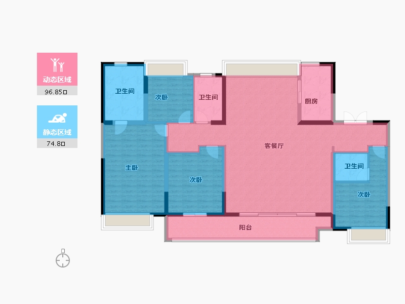 江苏省-宿迁市-钟吾·正荣府-156.00-户型库-动静分区