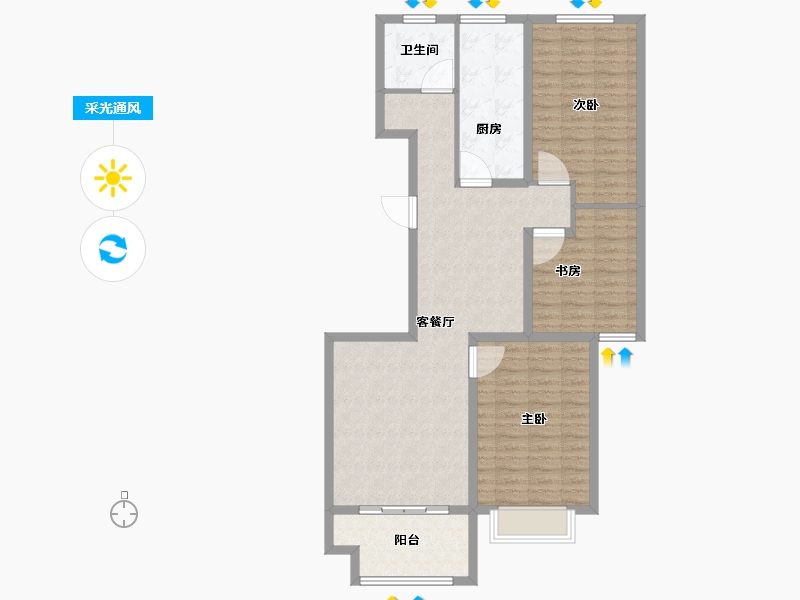 山东省-济宁市-水韵城-99.48-户型库-采光通风