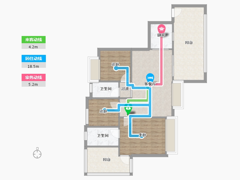 广东省-深圳市-深业东城上邸-60.56-户型库-动静线