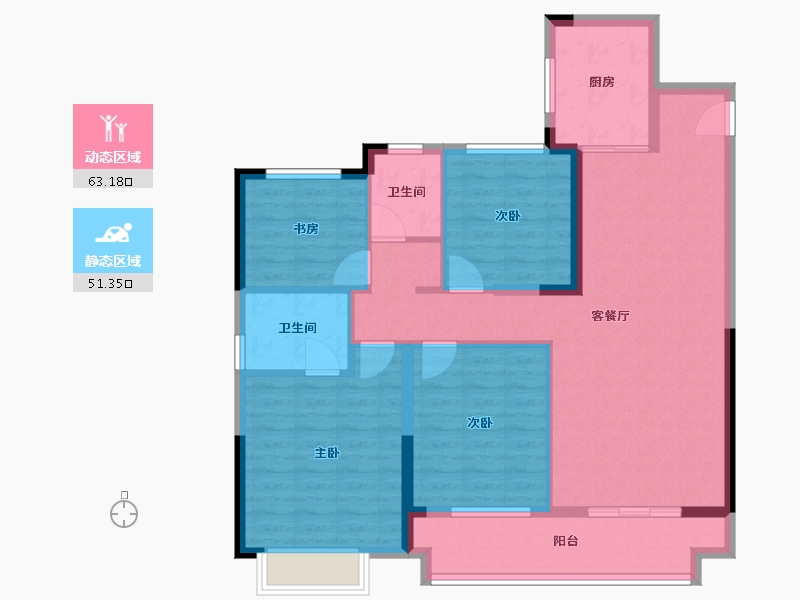 湖北省-黄石市-大冶·中梁首府-102.77-户型库-动静分区