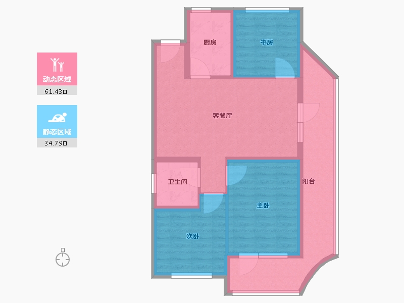 辽宁省-葫芦岛市-恒泰时间海-85.00-户型库-动静分区