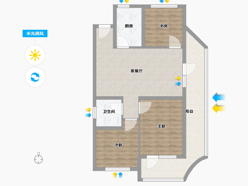 辽宁省-葫芦岛市-恒泰时间海-85.00-户型库-采光通风