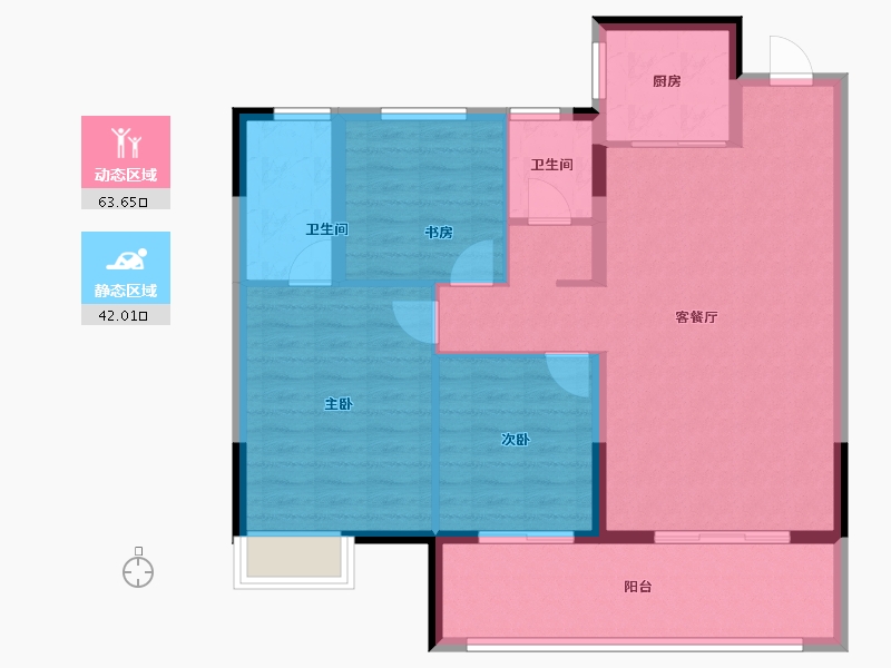 江西省-上饶市-九颂金科·云玺台-95.68-户型库-动静分区