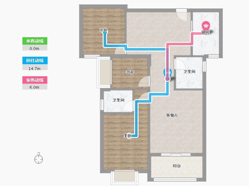 湖北省-黄石市-七里新都-86.98-户型库-动静线