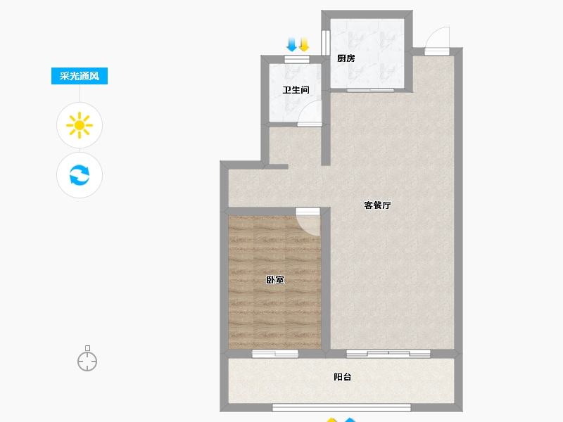 河南省-安阳市-阳光嘉苑一期-69.00-户型库-采光通风