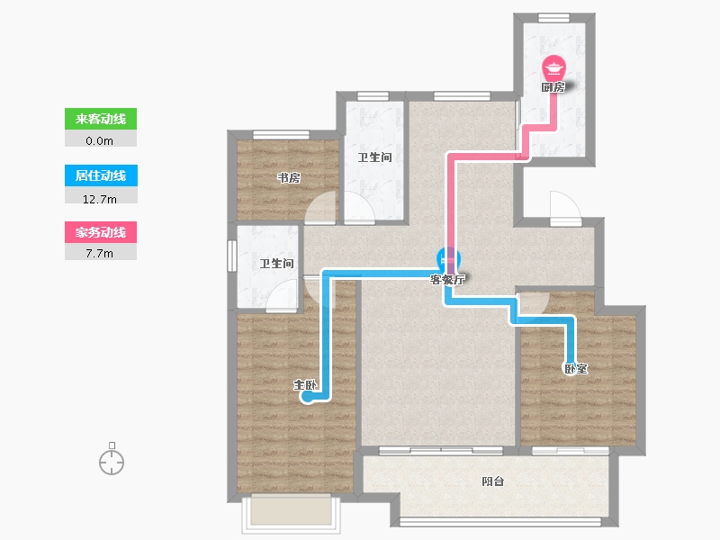 山东省-济宁市-保利时光印象-100.80-户型库-动静线